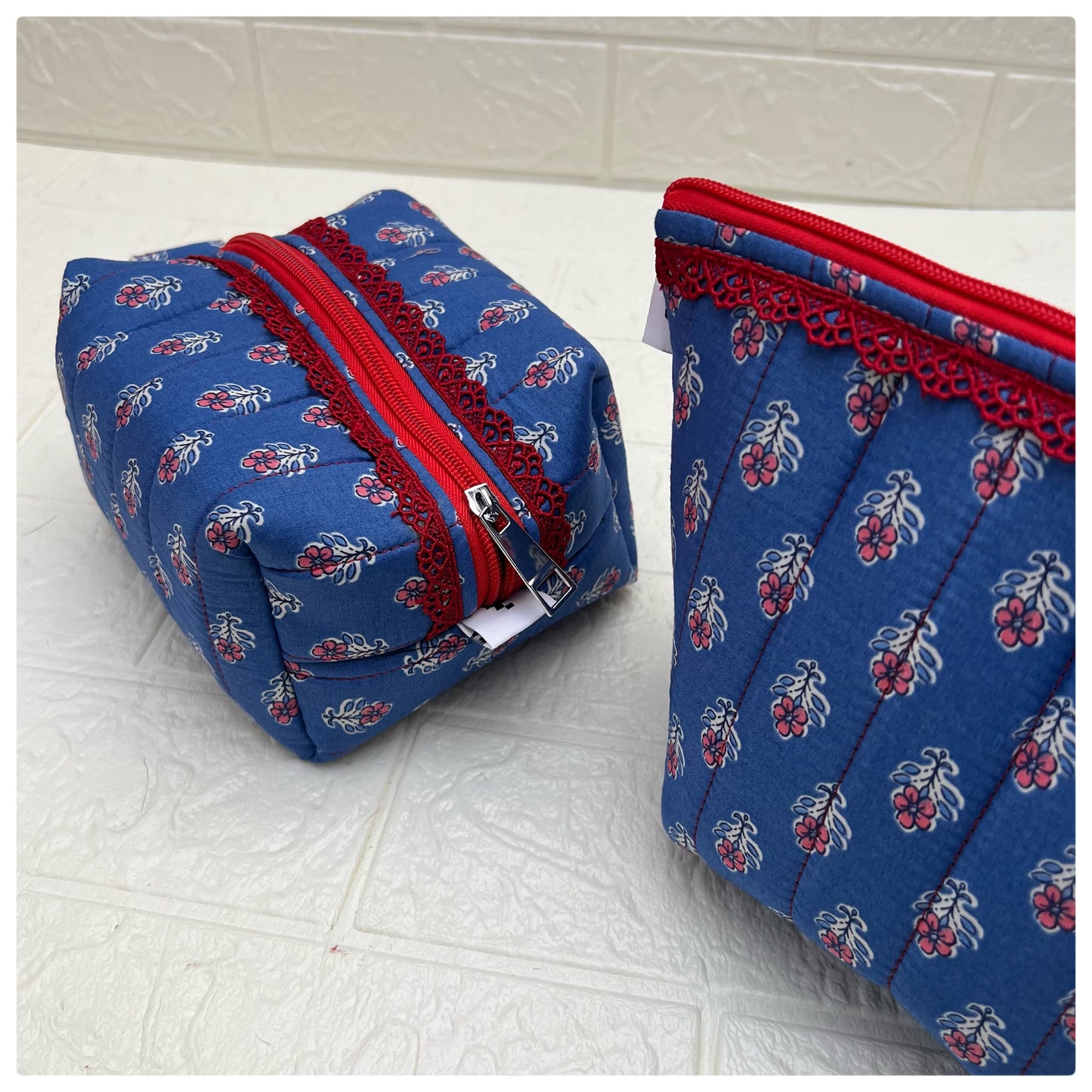 BLUE JOYPURI QUILTED POUCH