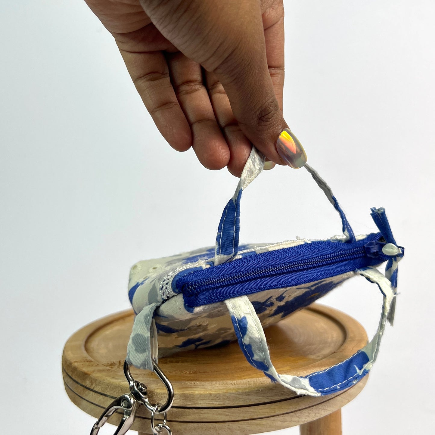 White Floral Key Charm