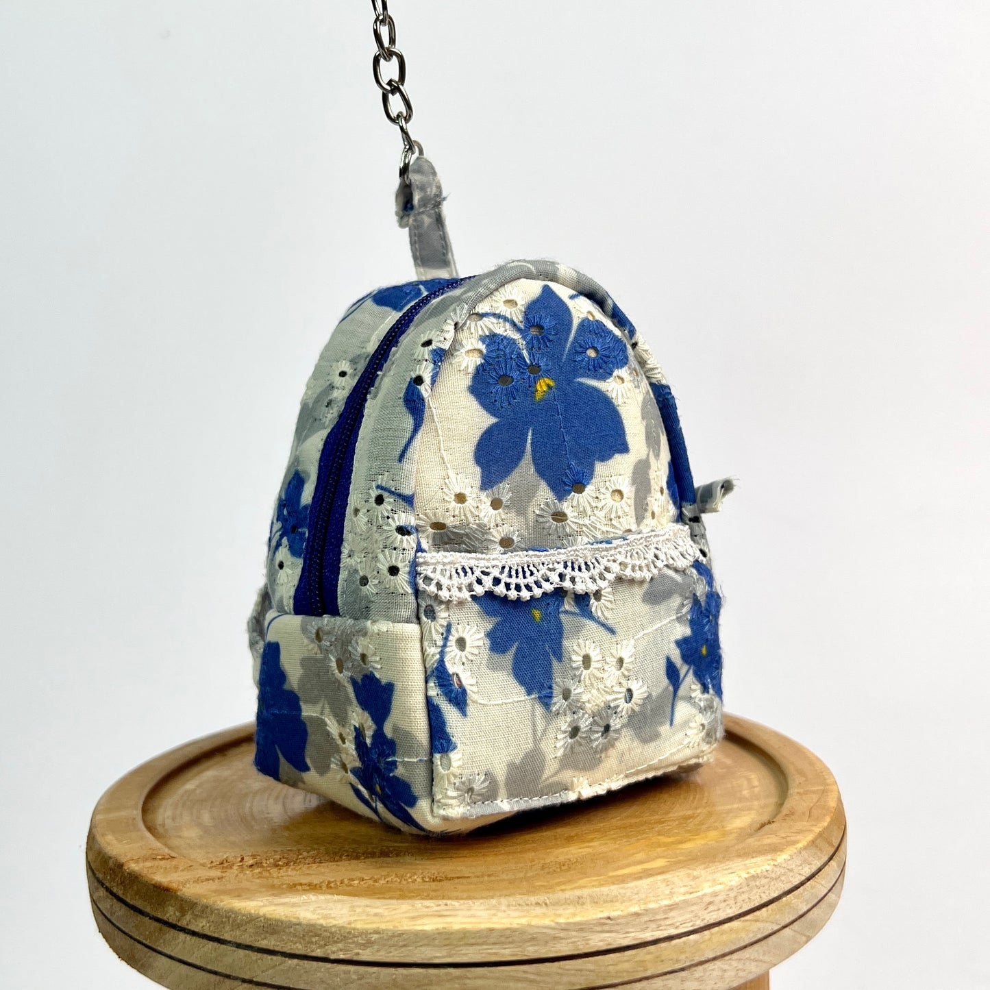 White Floral Key Charm