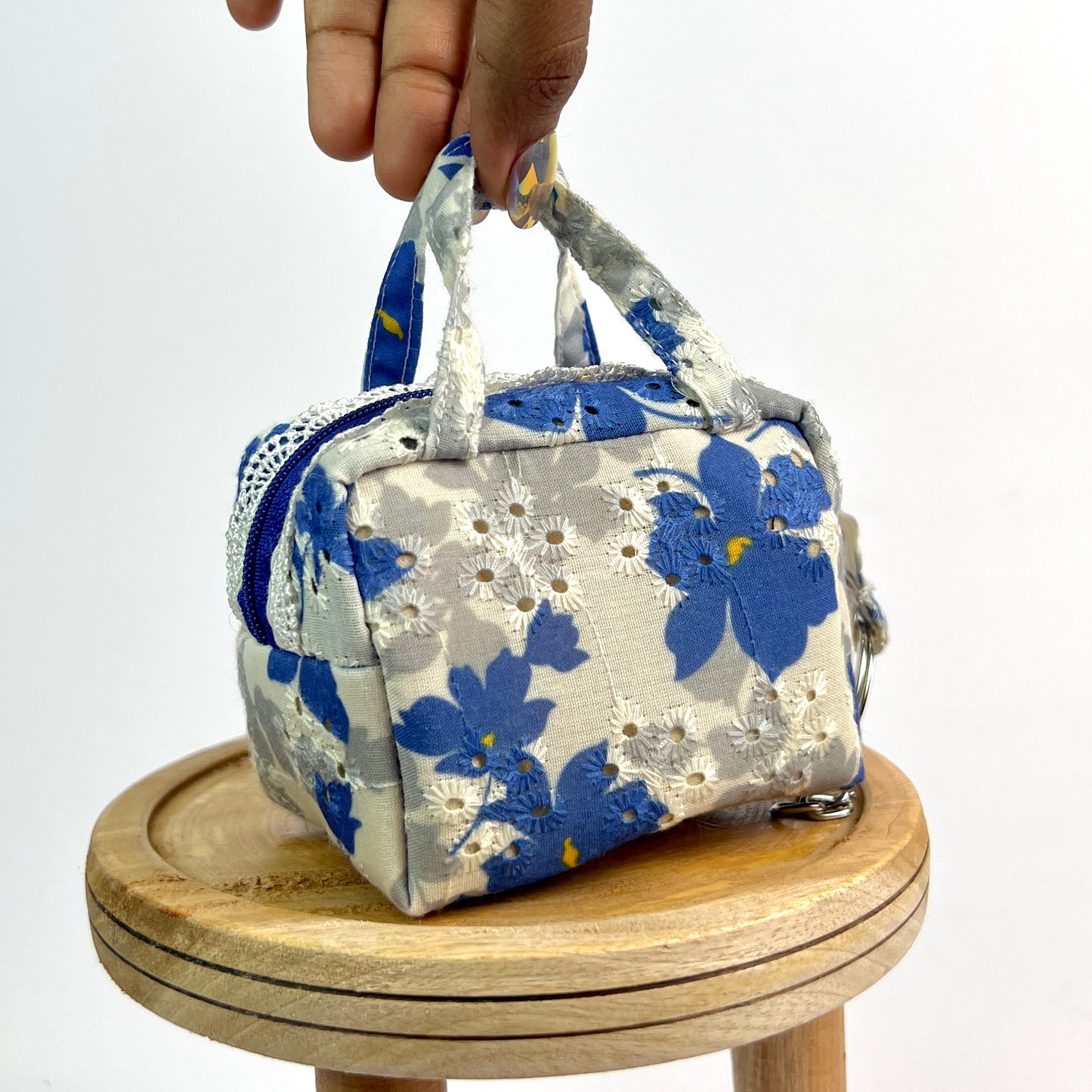 White Floral Key Charm