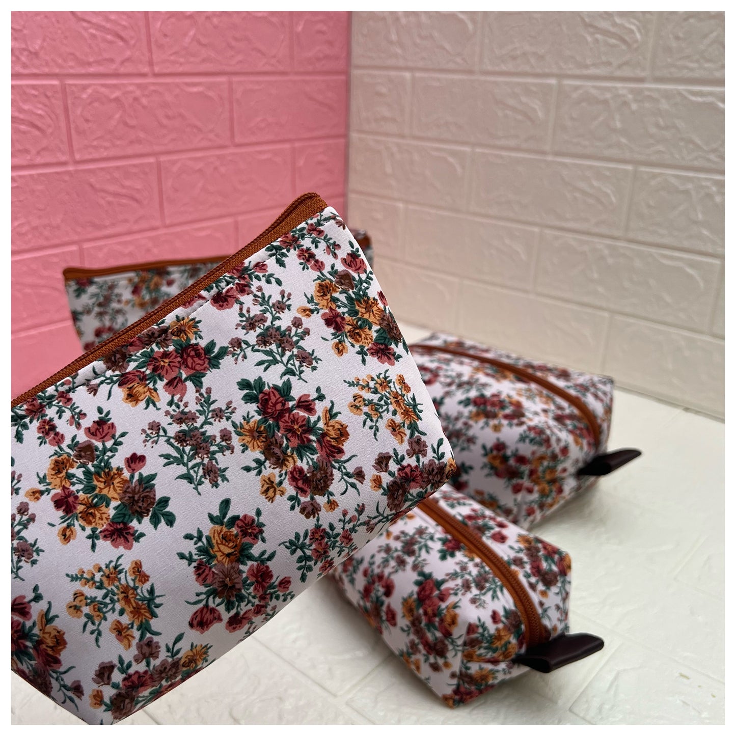 PINK BROWN POUCHES