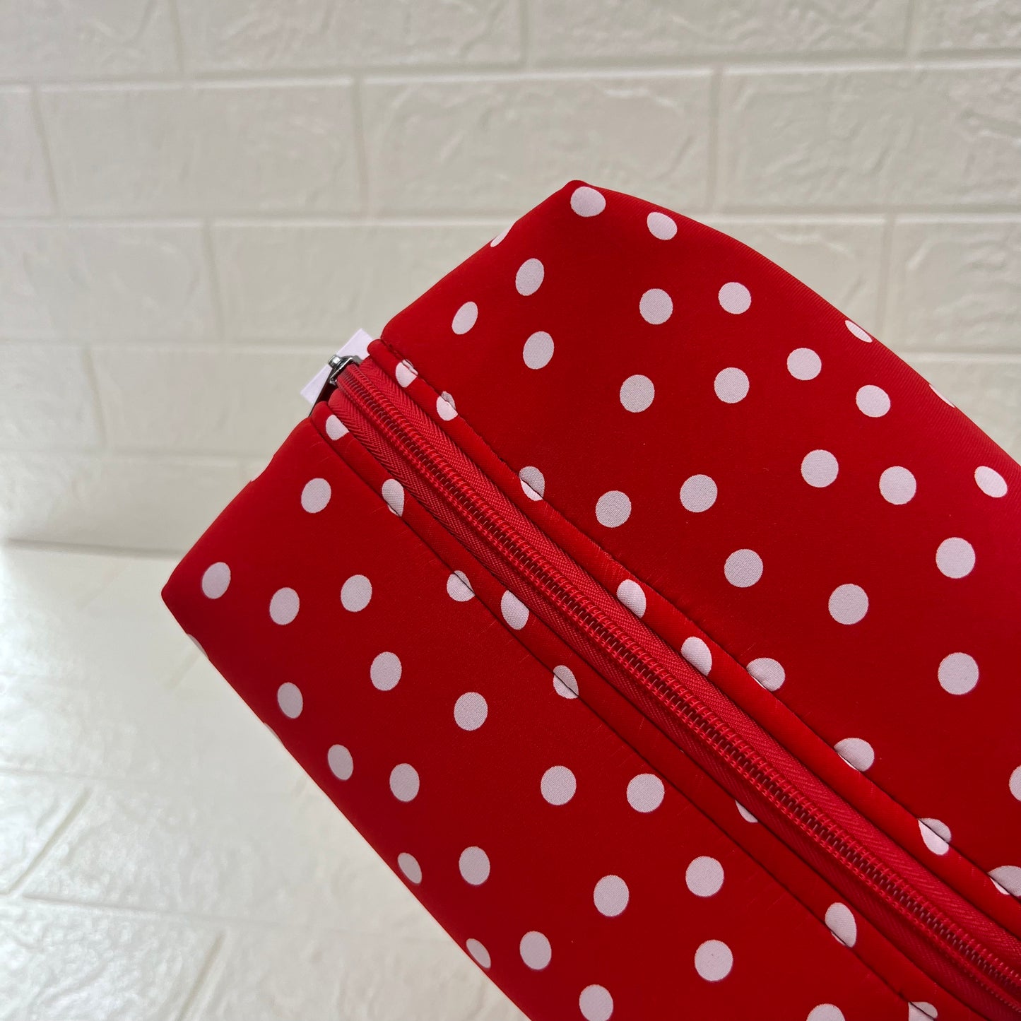 RED BIG POLKA POUCHES