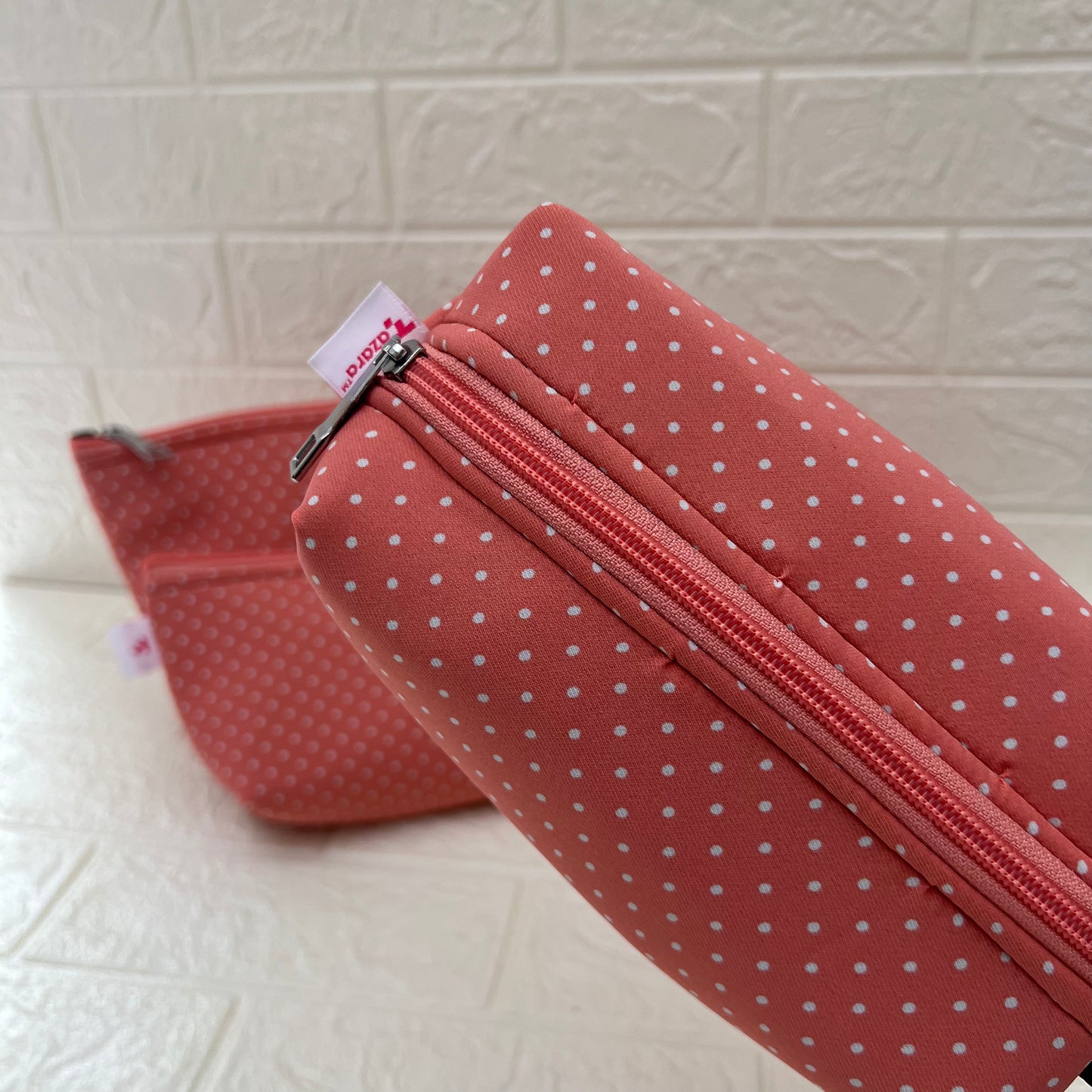 PEACH POLKA POUCHES