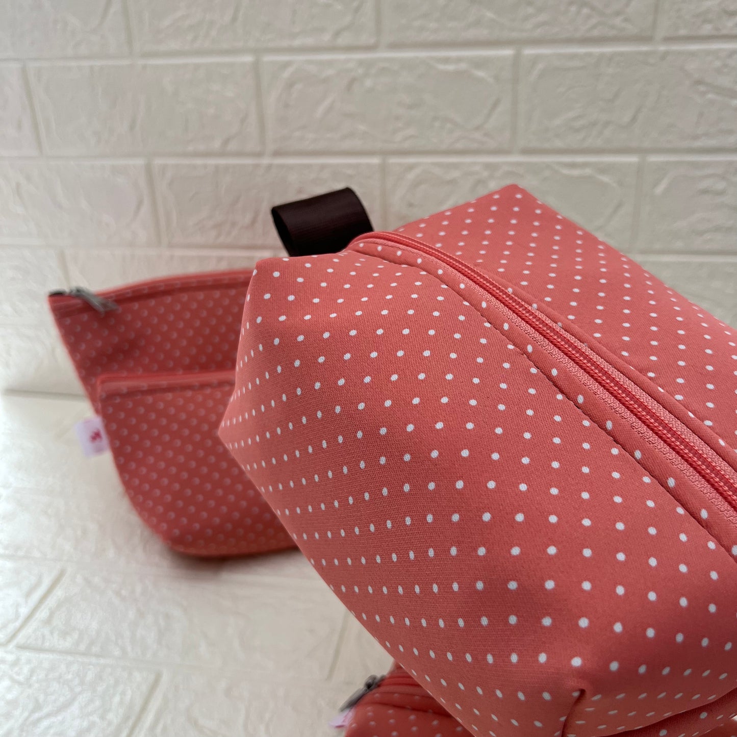PEACH POLKA POUCHES