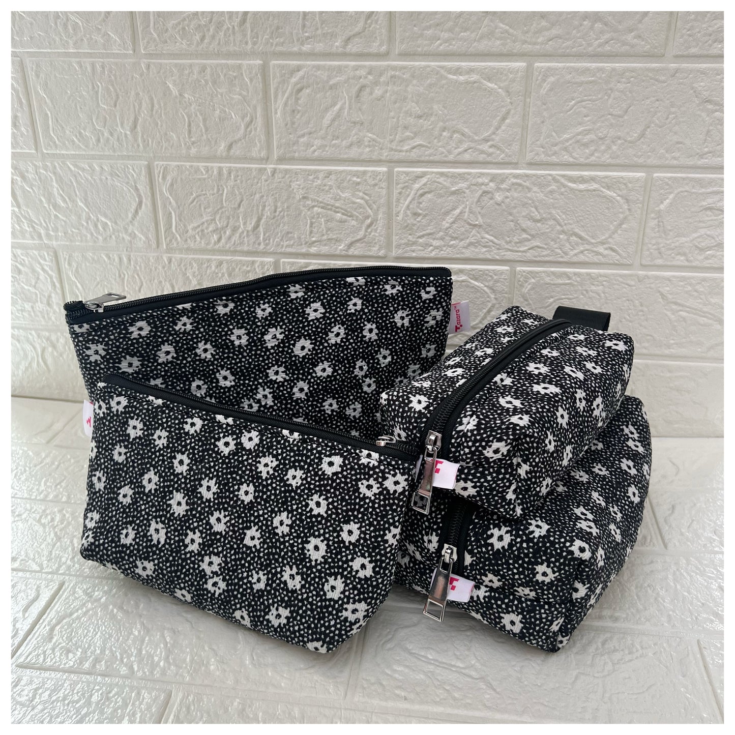 BNW POLKA FLORAL POUCHES