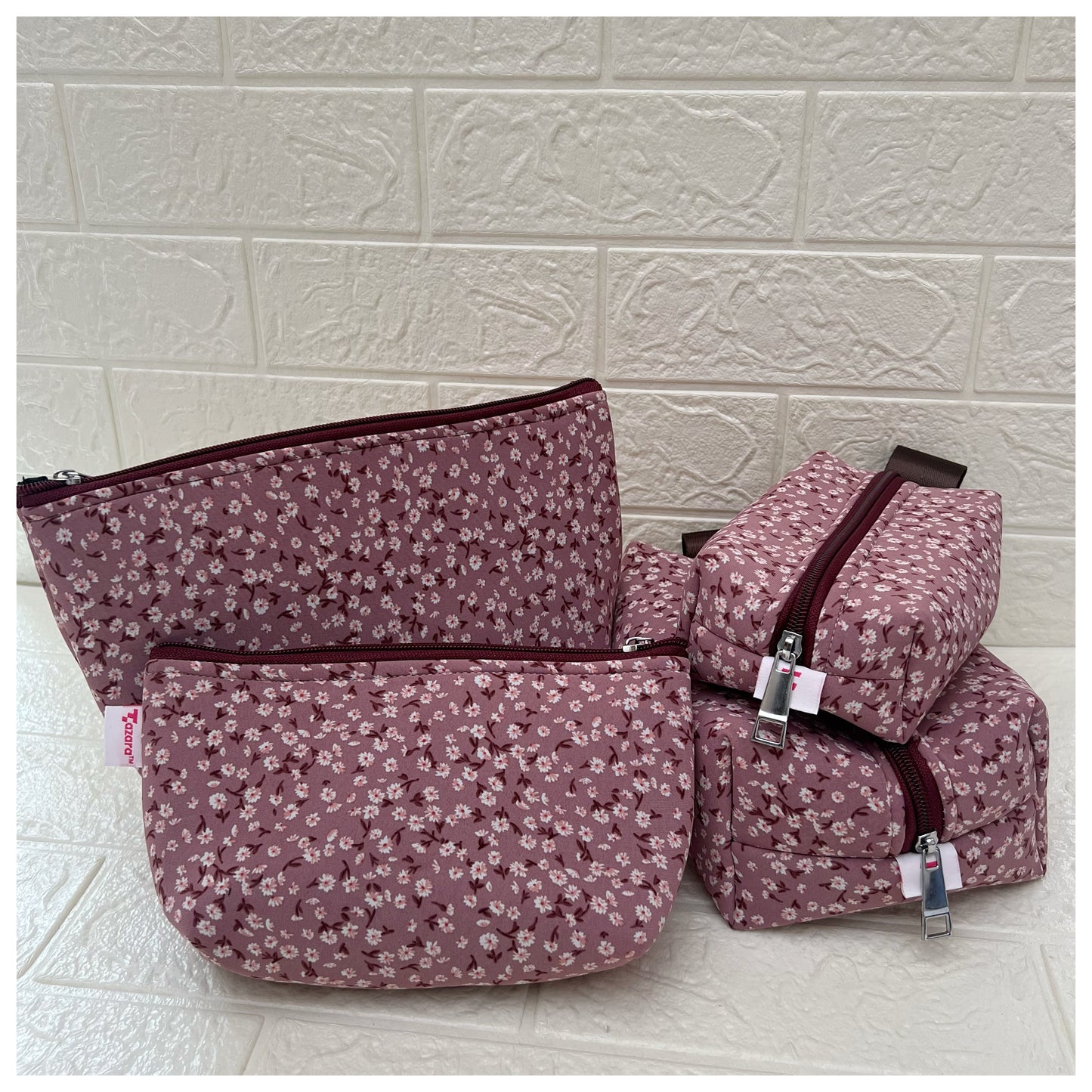 ONION PINK FLORAL POUCHES