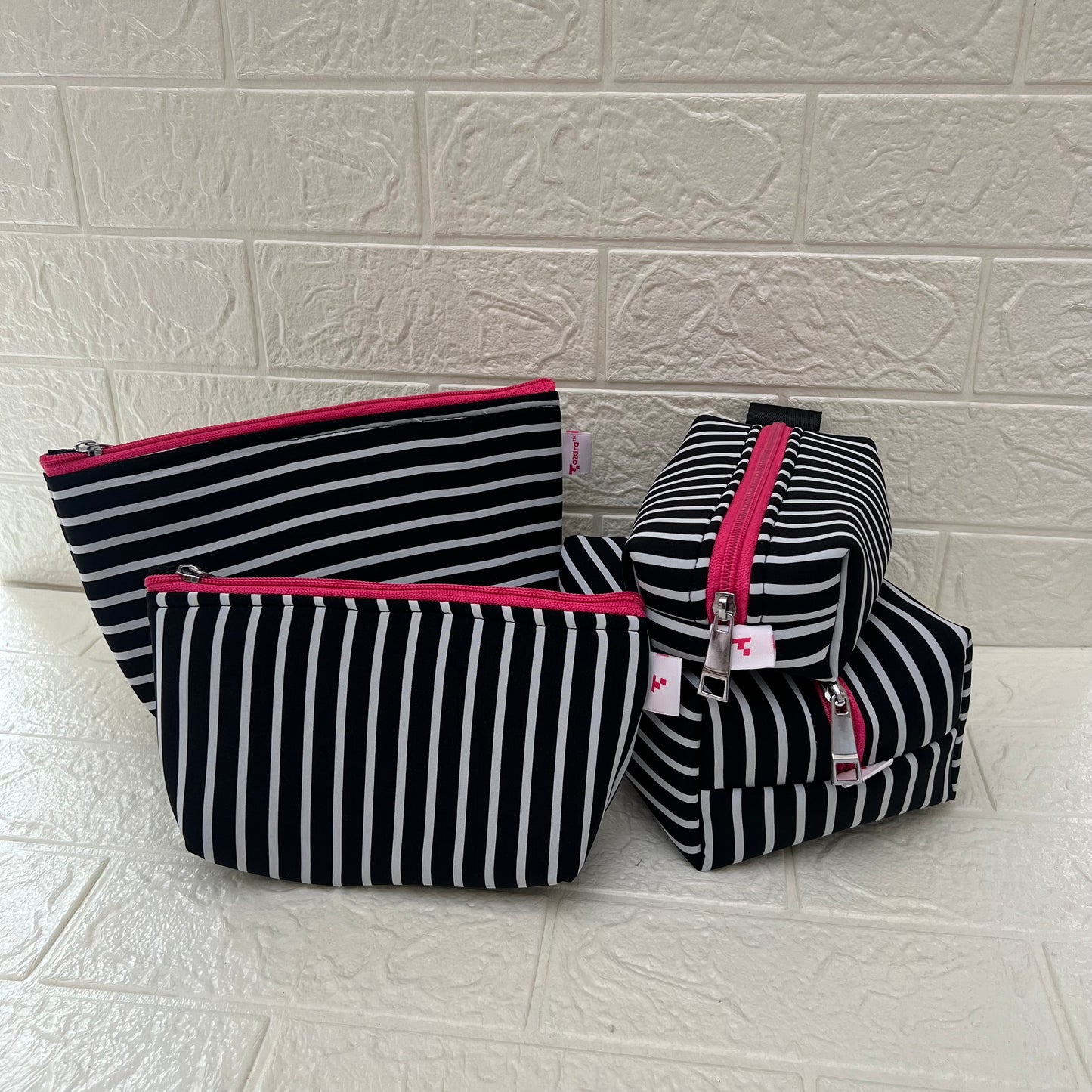 BNW STRIPE POUCHES