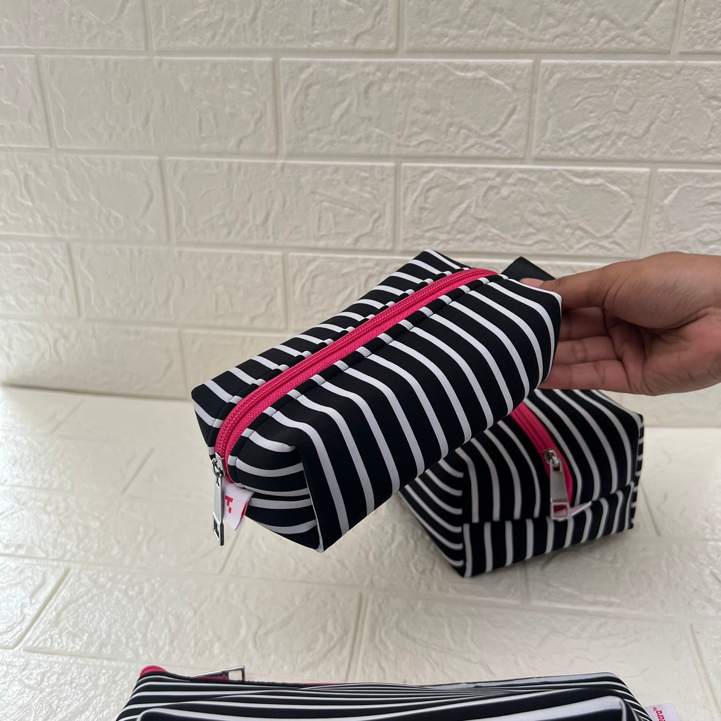 BNW STRIPE POUCHES