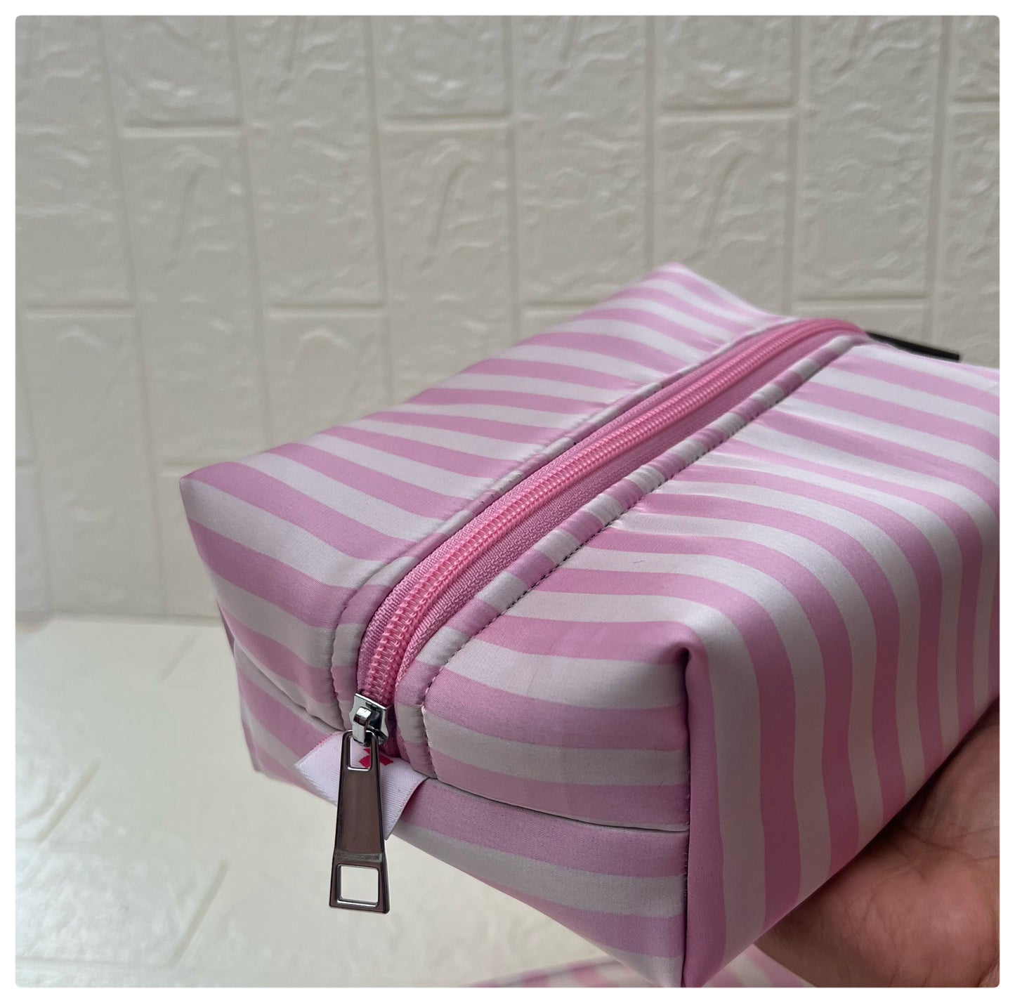 LIGHT PINK STRIPE POUCH