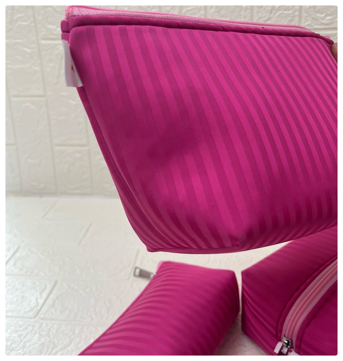 HOT PINK STRIPE POUCH