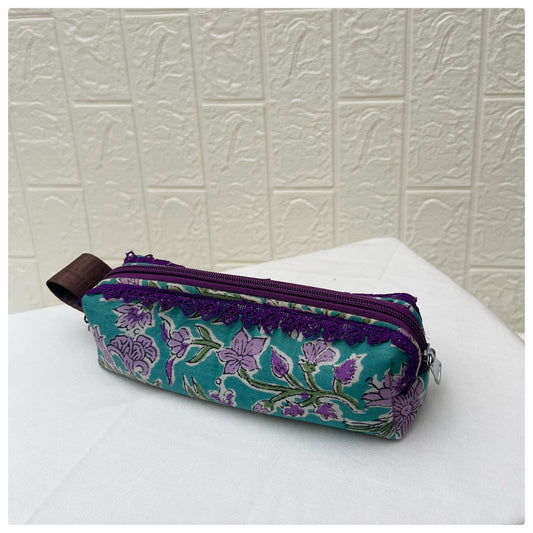TEAL JOYPURI PENCIL POUCH