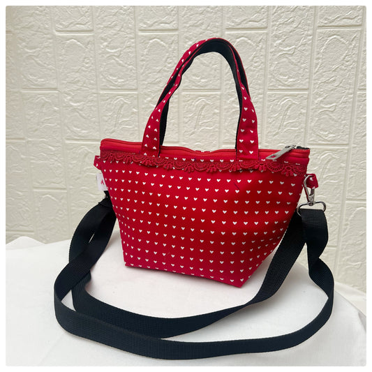RED LOVE POPY CROSSBODY BAG