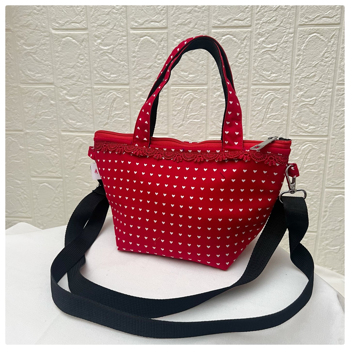 RED LOVE POPY CROSSBODY BAG