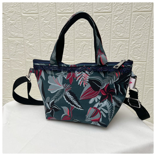 TEAL FLORAL CROSSBODY BAG