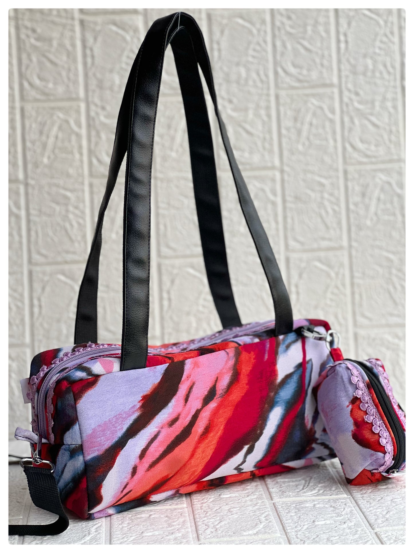 PINK ABSTRACT PIKO TOTE