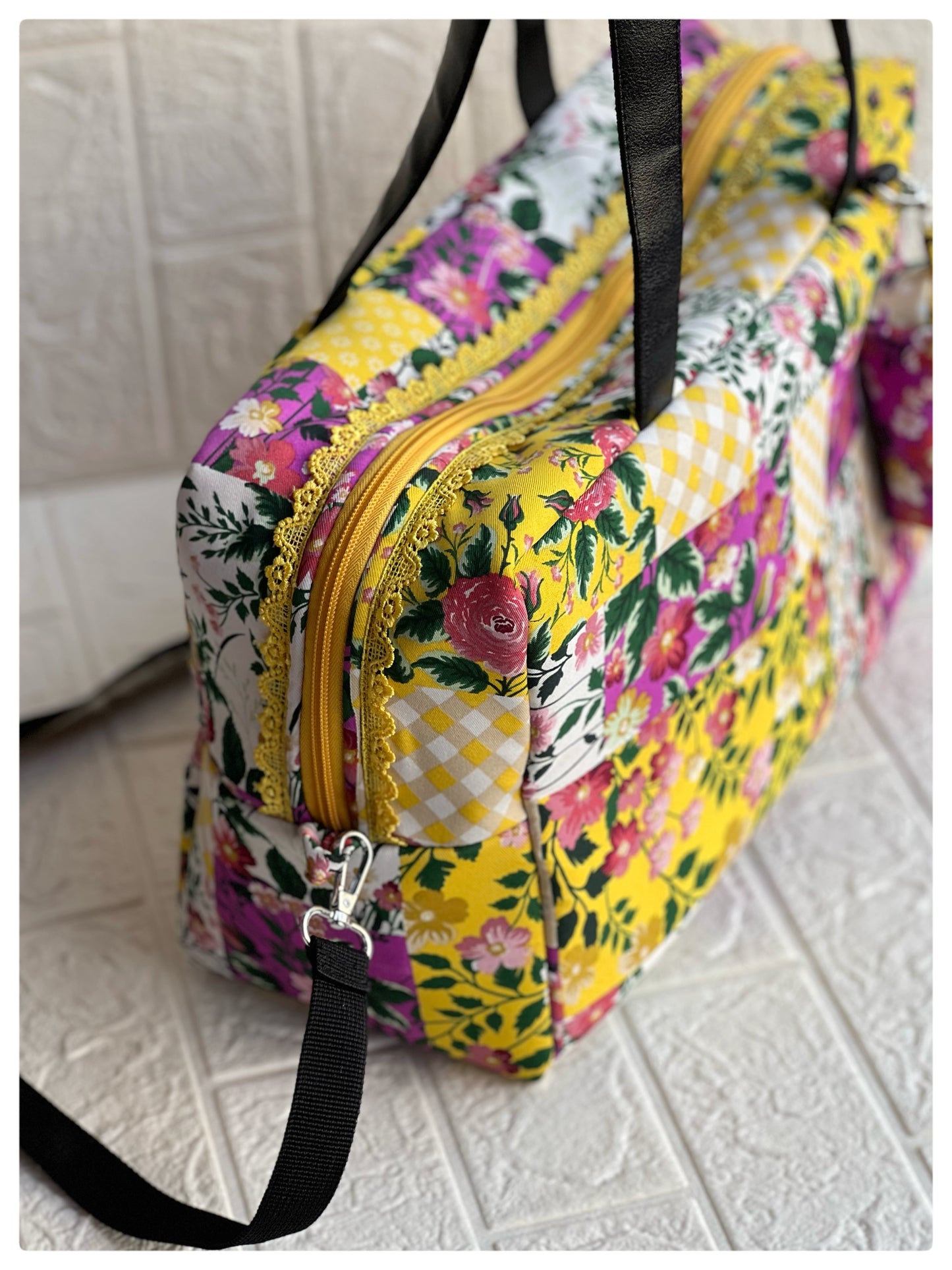 YELLOW FLORAL PAMELA TOTE
