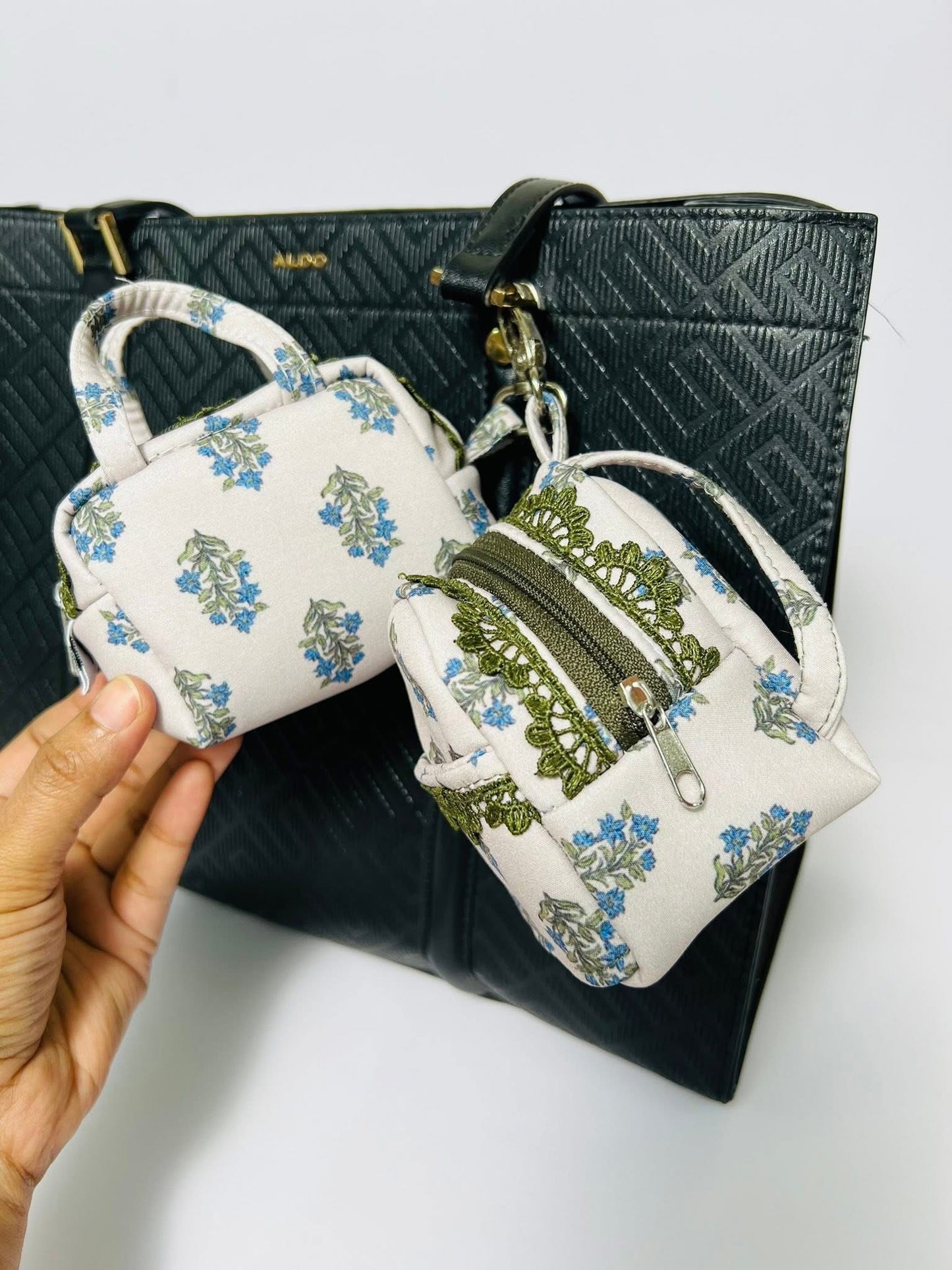 ASH GREEN SOFTSHELL BAG-CHARM