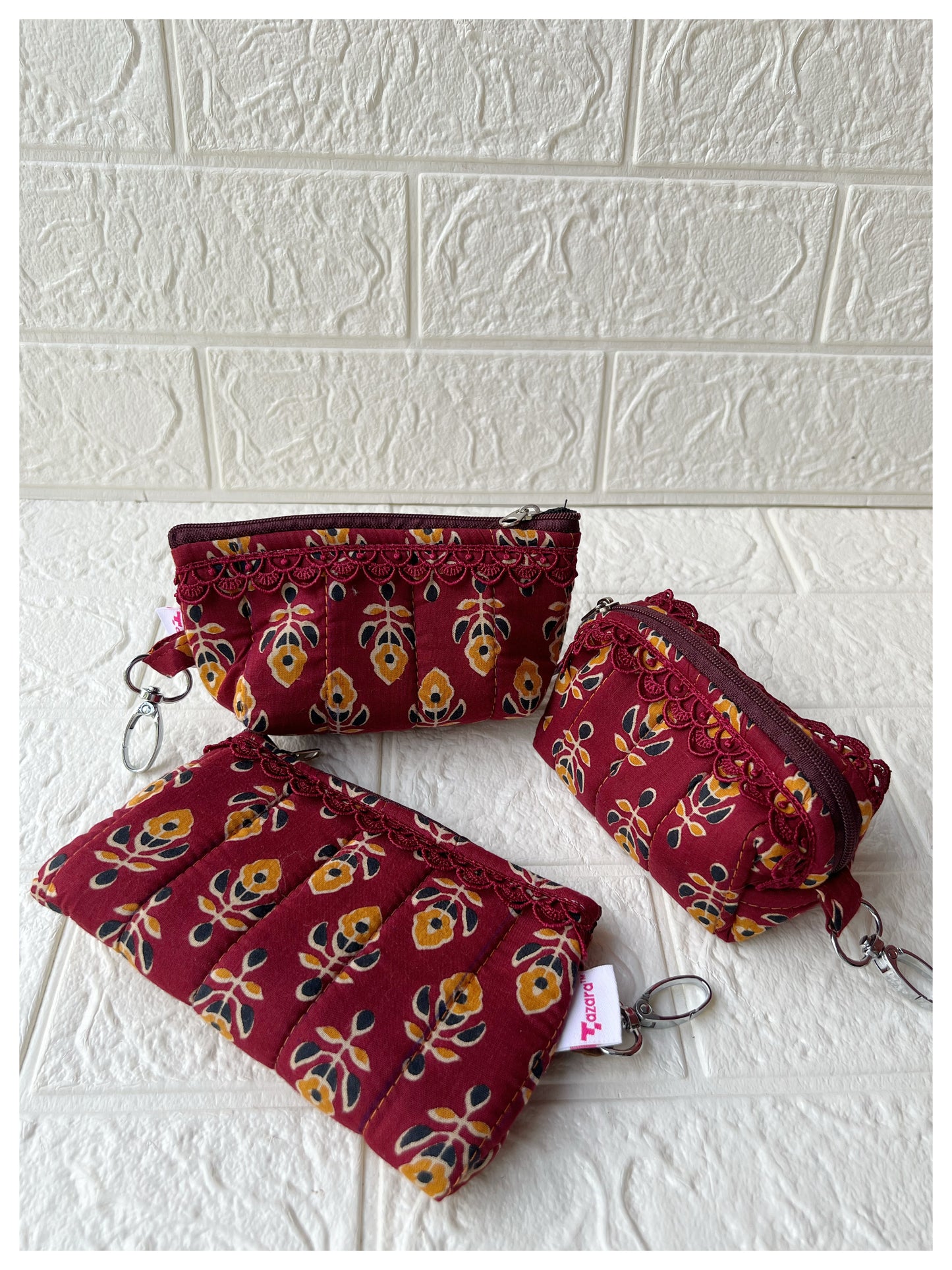 RED KOLKA QUILTED KEY-CHARM