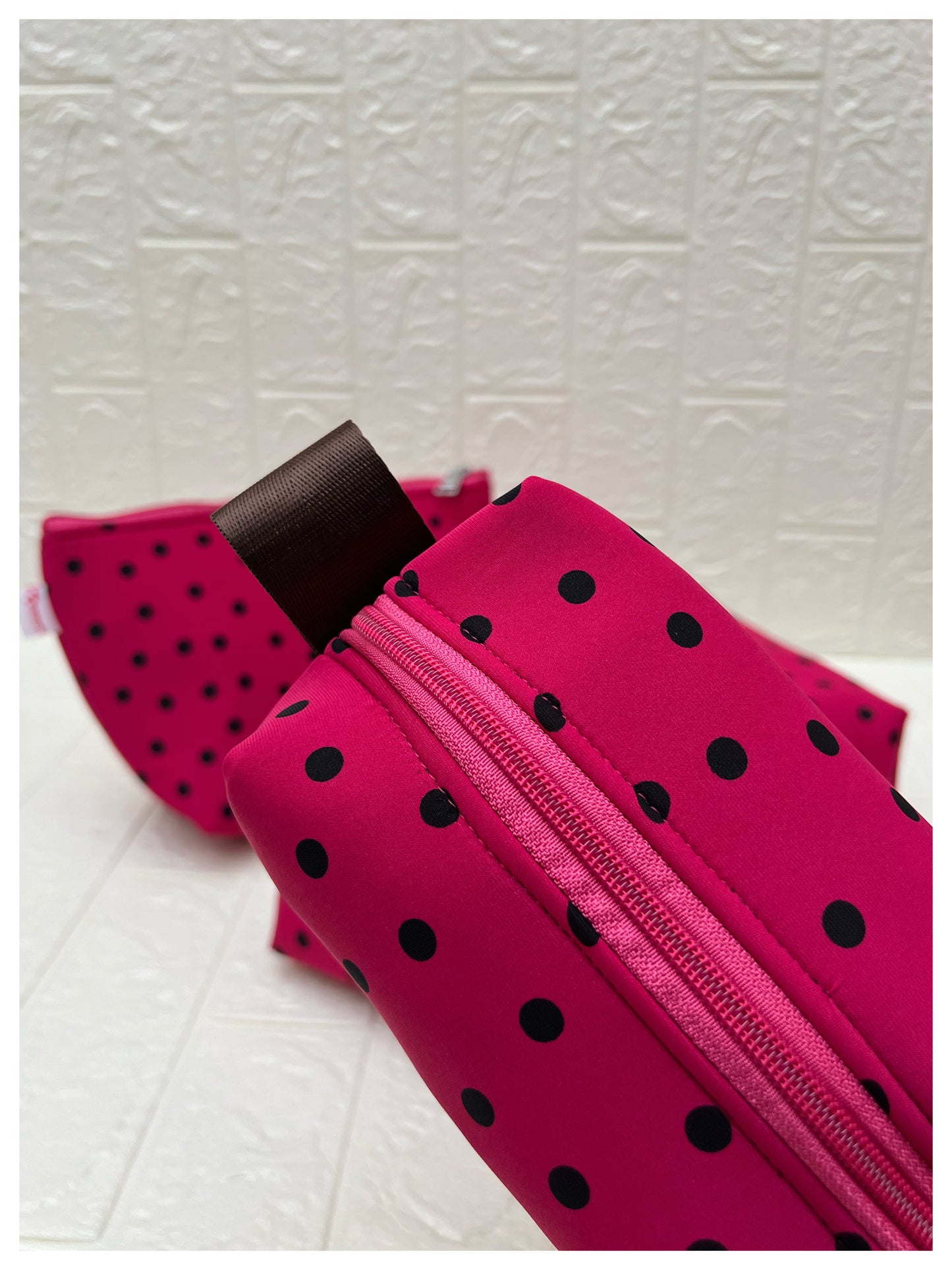 HOT PINK POLKA  POUCHES