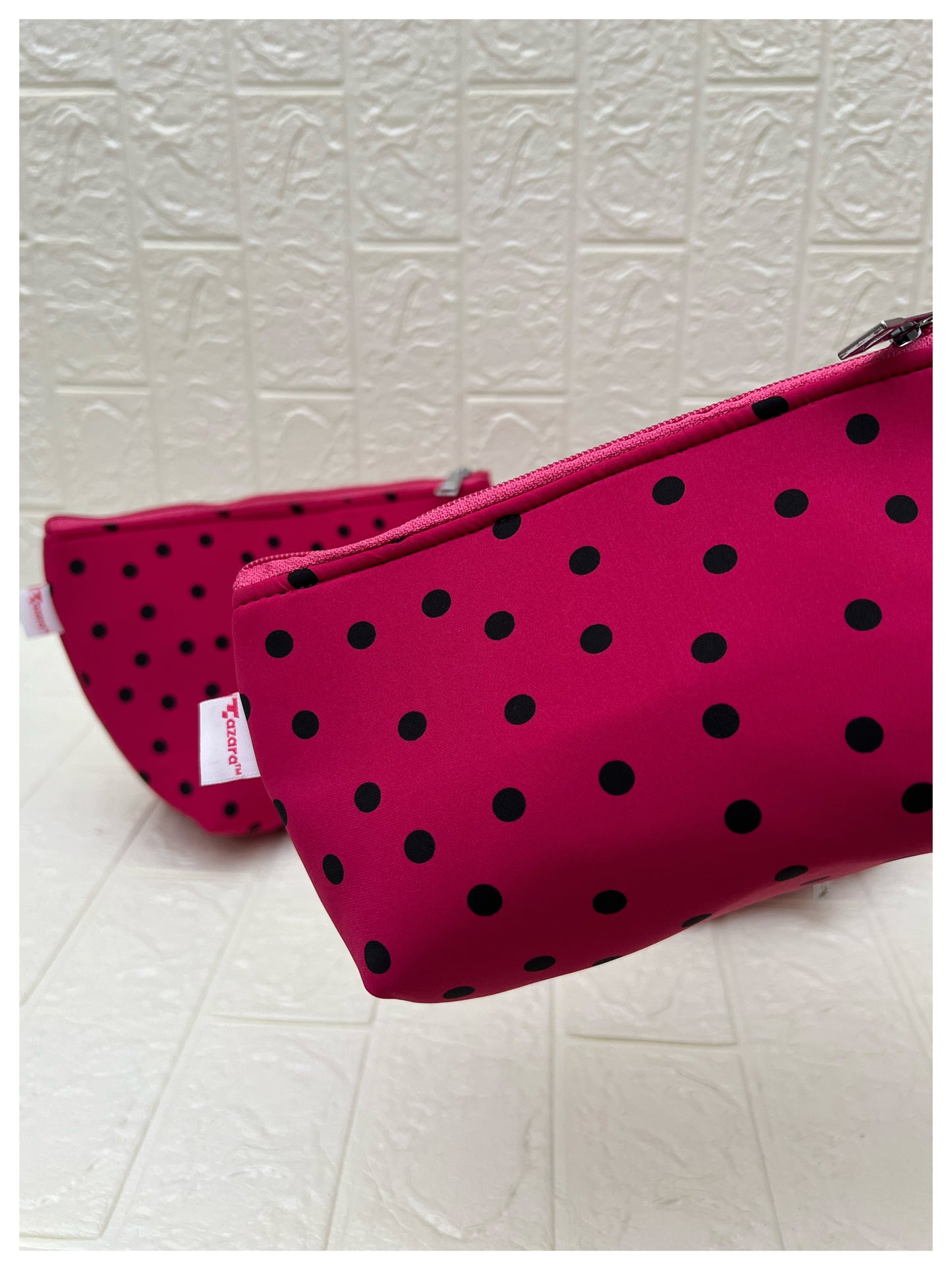 HOT PINK POLKA  POUCHES