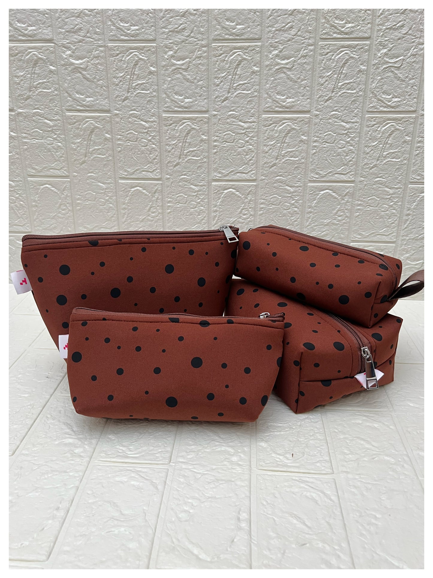TERRACOTTA POLKA  POUCHES