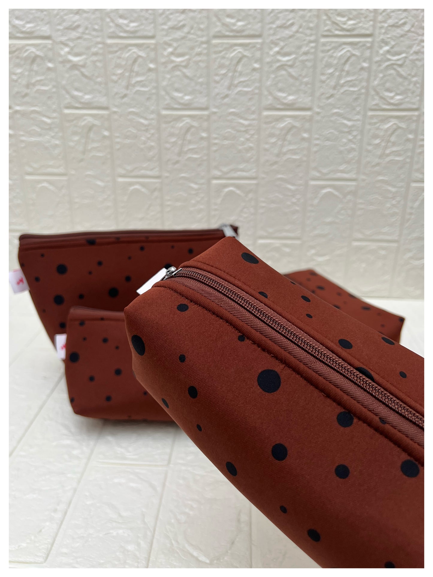 TERRACOTTA POLKA  POUCHES