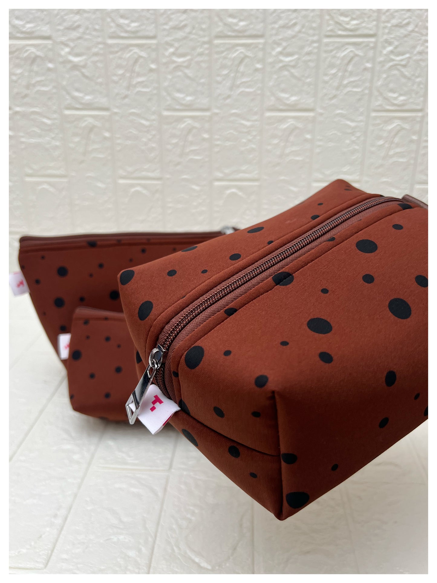 TERRACOTTA POLKA  POUCHES