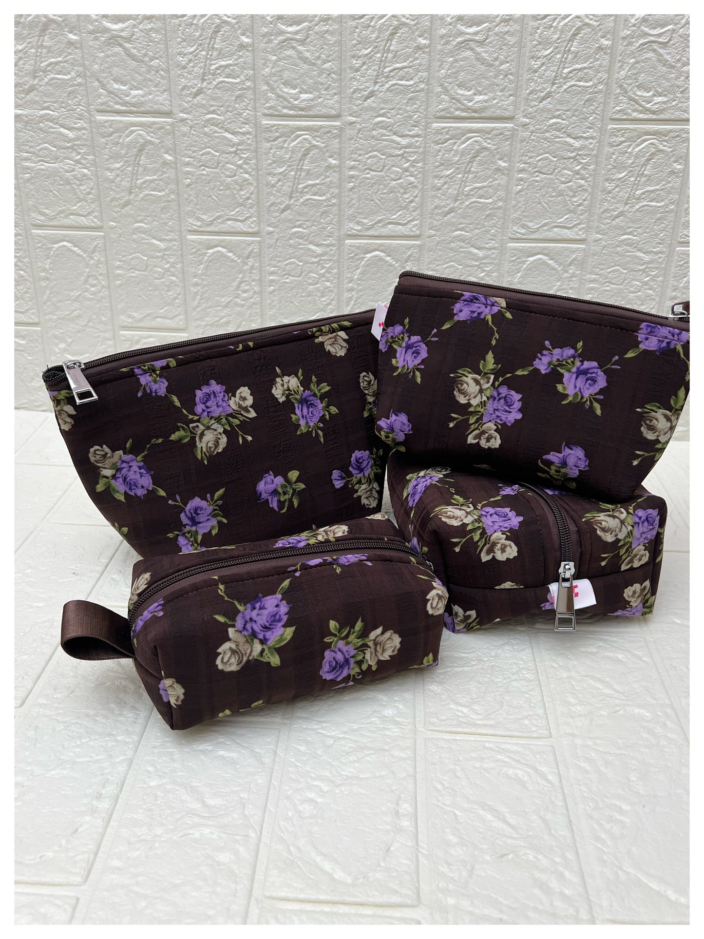 COFFEE PURPLE ROSE POUCHES