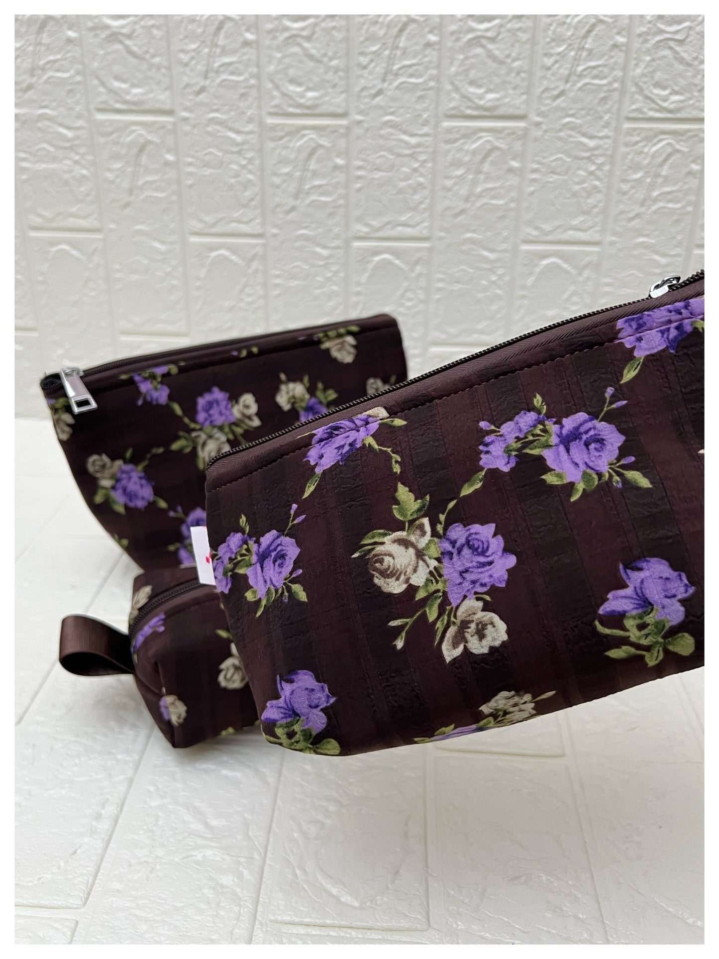 COFFEE PURPLE ROSE POUCHES