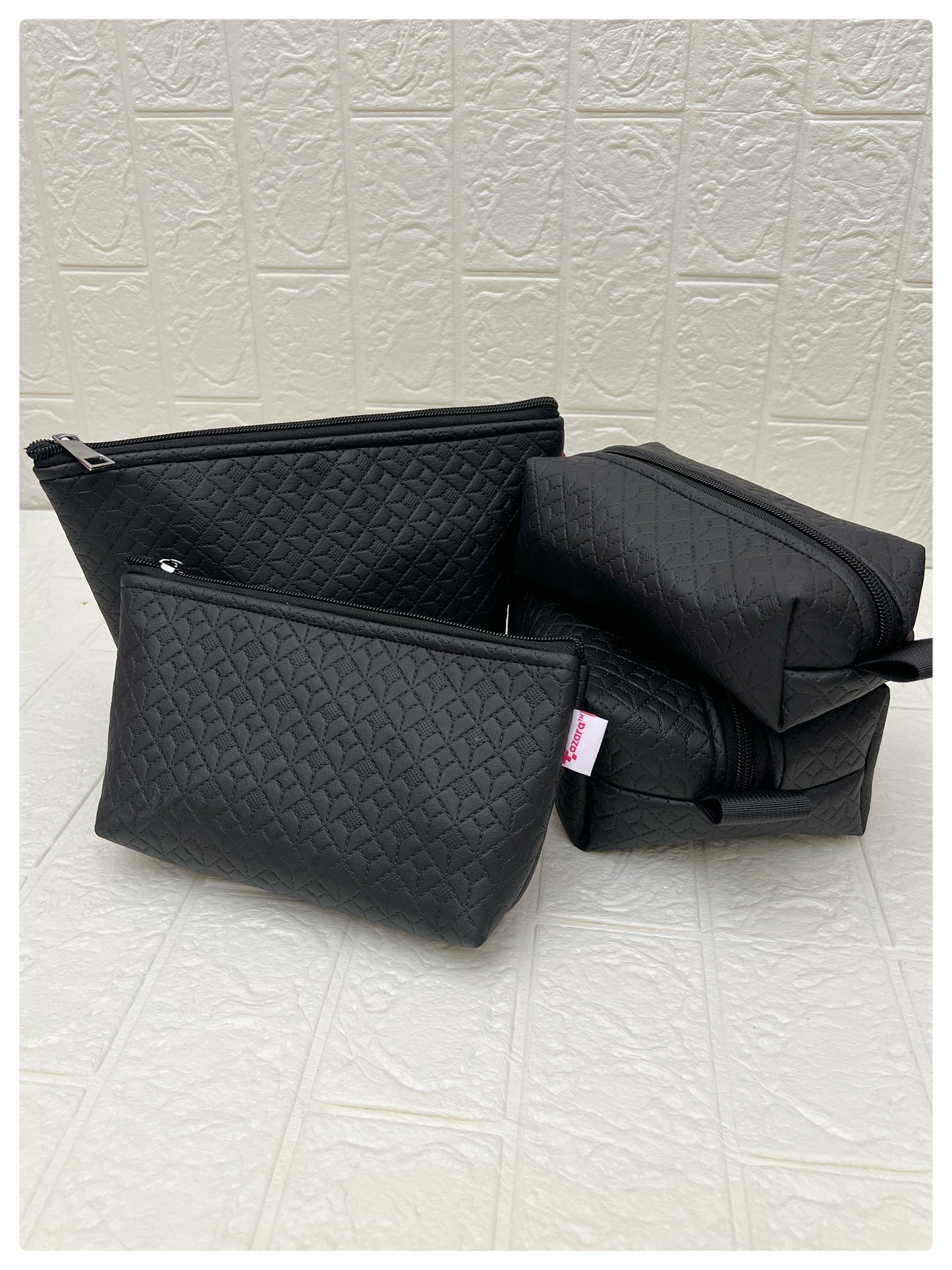 BLACK NOKSHA FAUX LEATHER POUCHES
