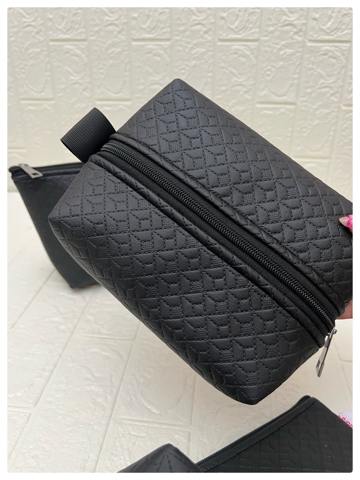 BLACK NOKSHA FAUX LEATHER POUCHES