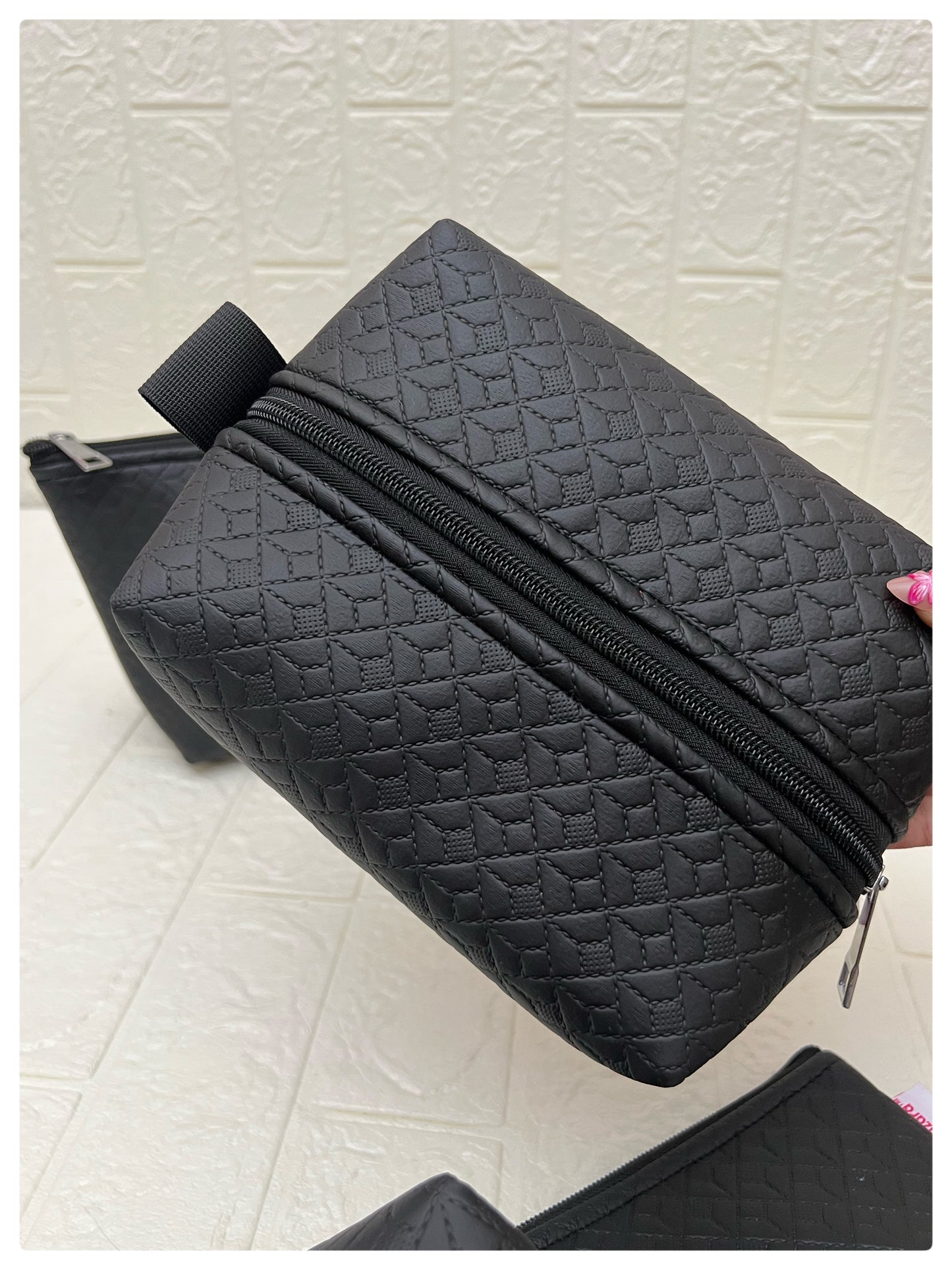 BLACK NOKSHA FAUX LEATHER POUCHES