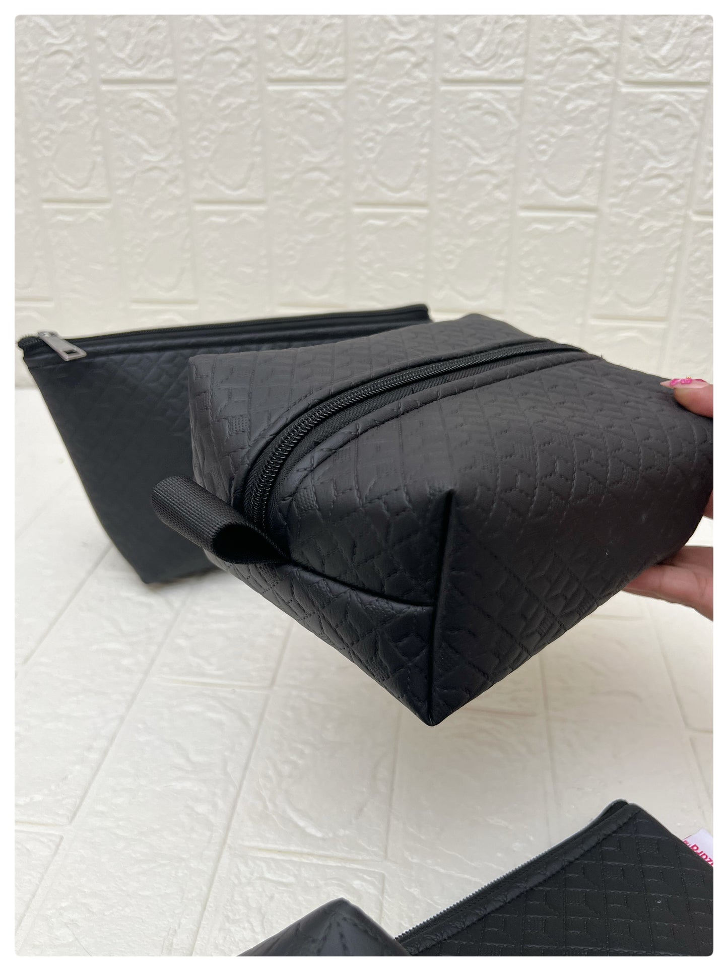 BLACK NOKSHA FAUX LEATHER POUCHES