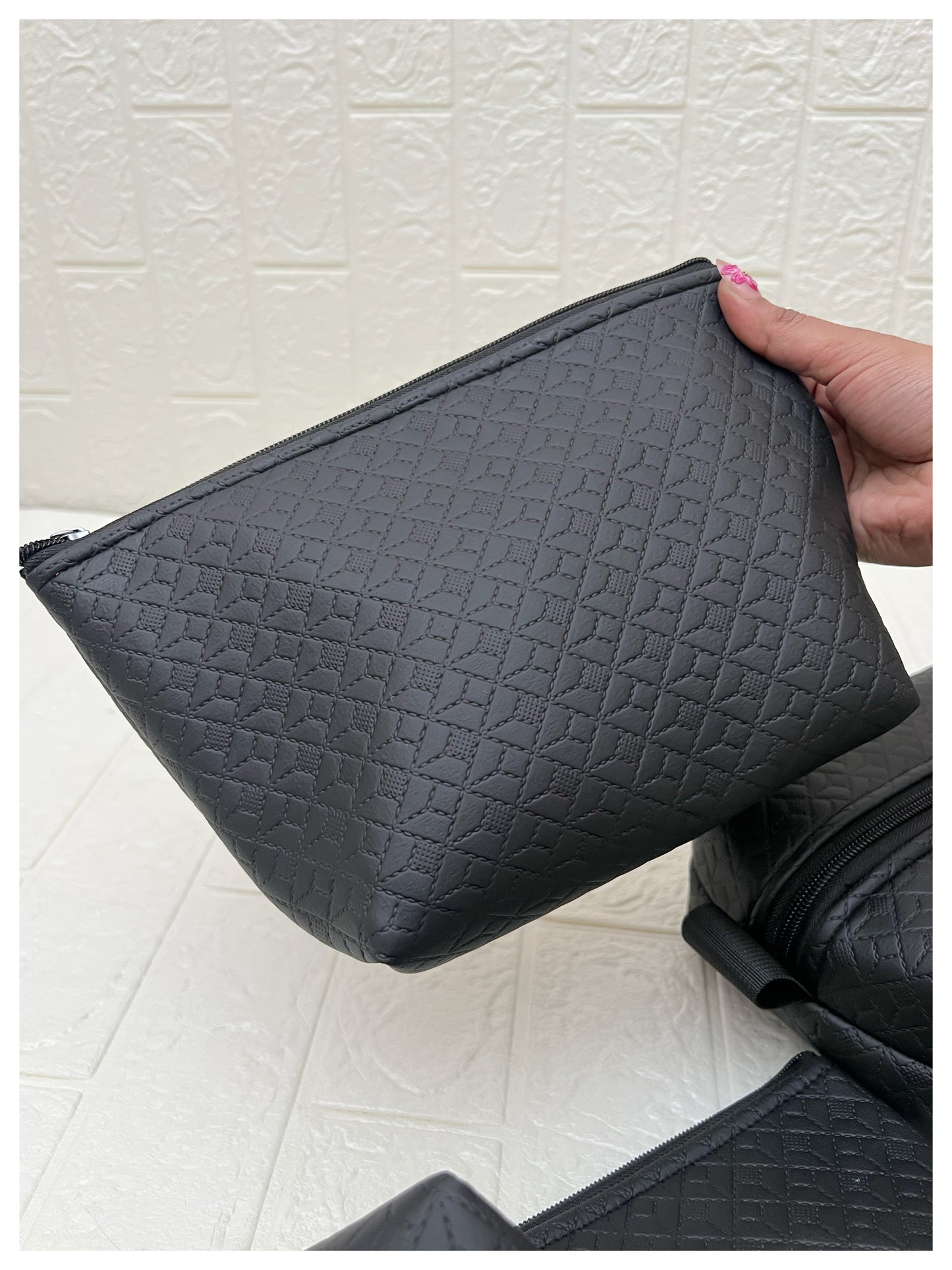 BLACK NOKSHA FAUX LEATHER POUCHES
