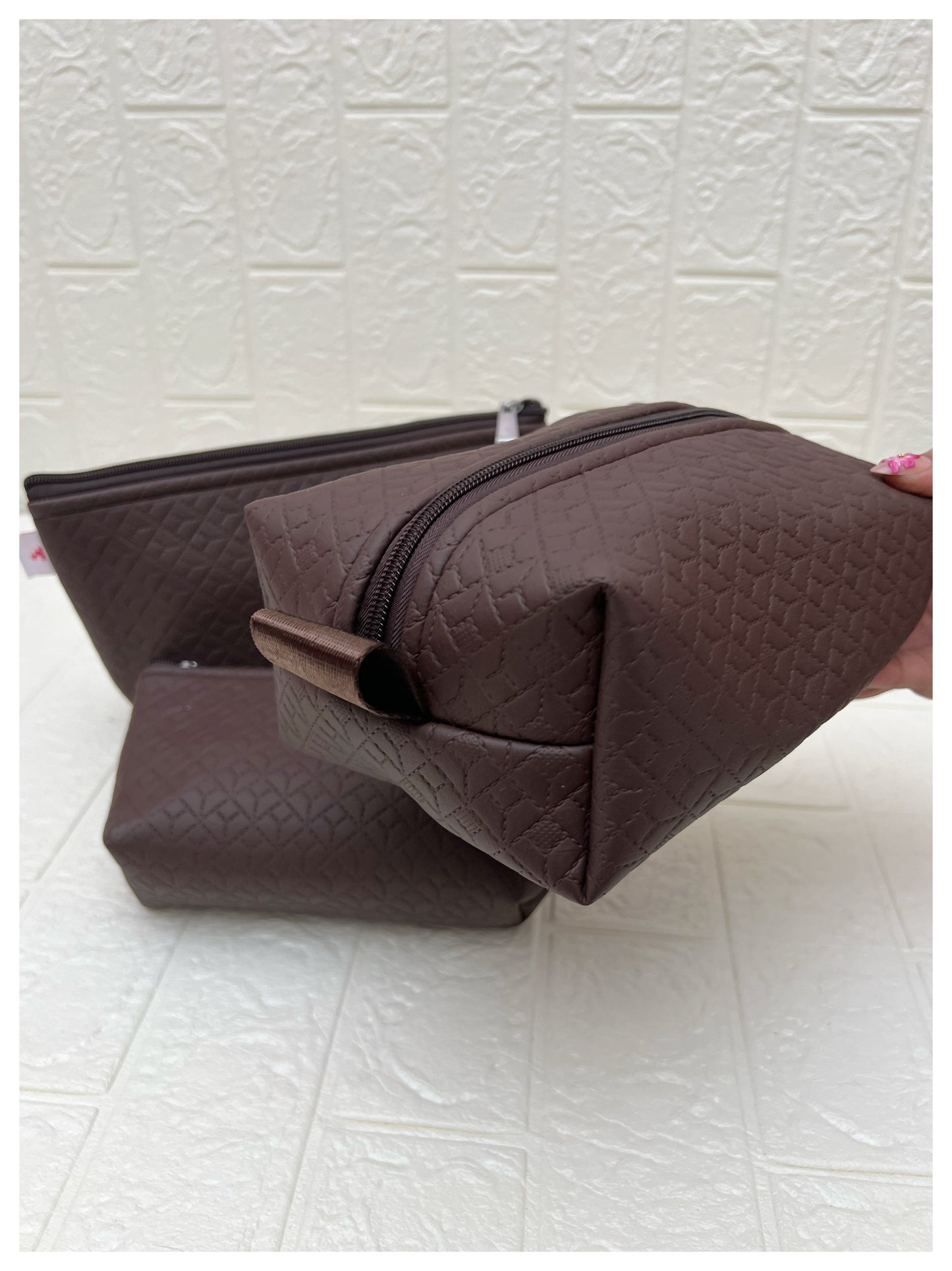 COFFEE NOKSHA FAUX LEATHER POUCHES