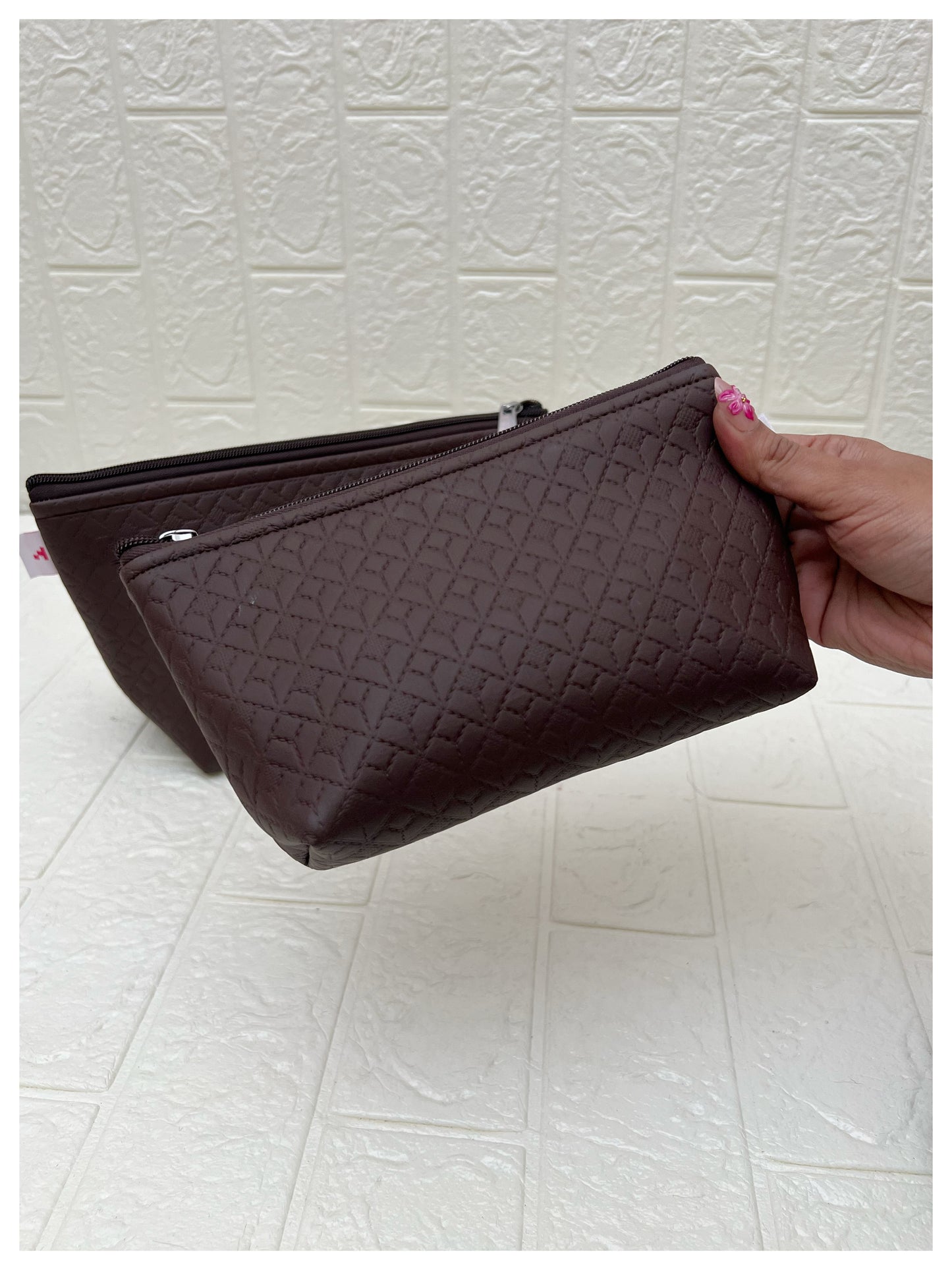 COFFEE NOKSHA FAUX LEATHER POUCHES