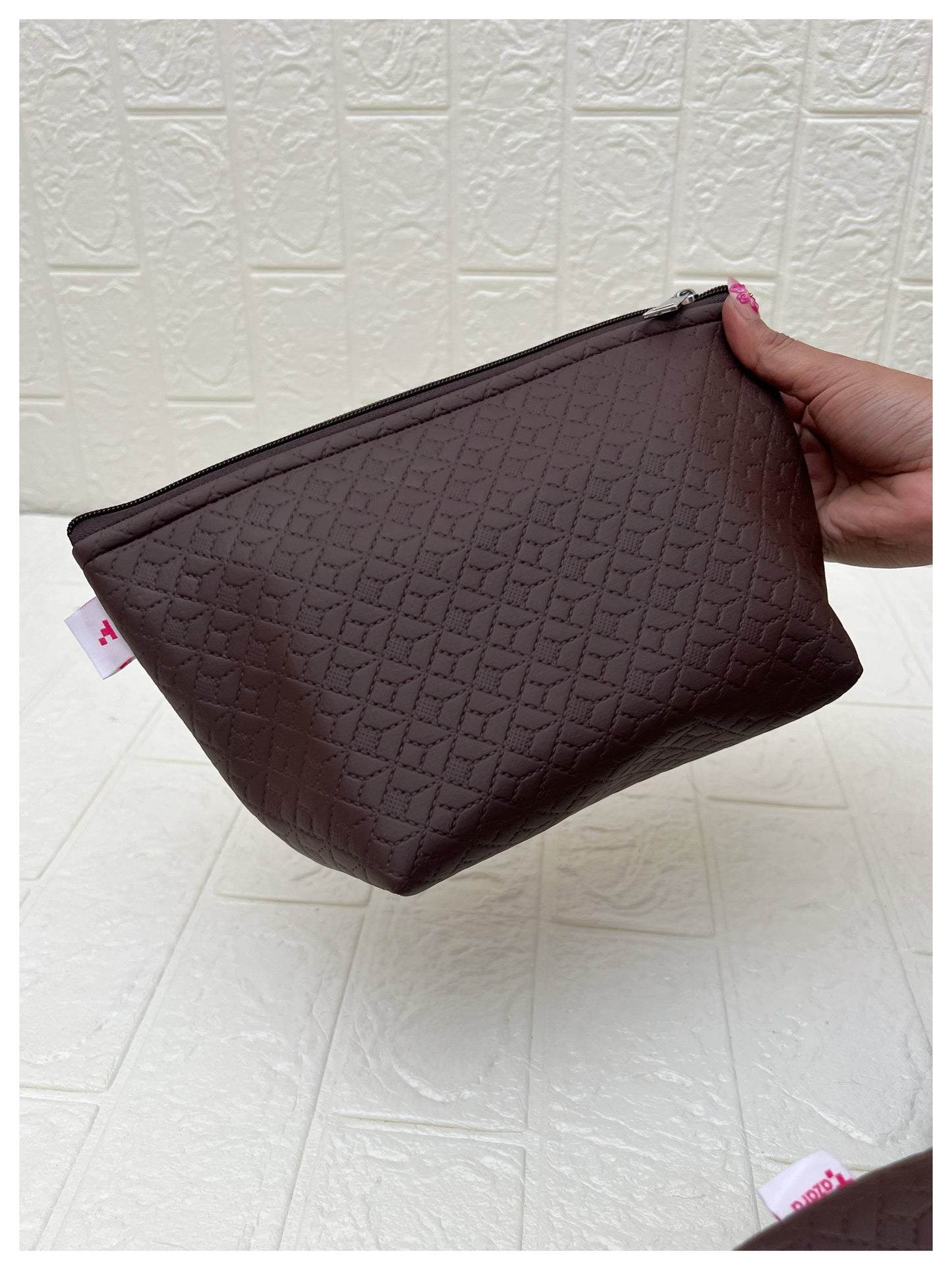 COFFEE NOKSHA FAUX LEATHER POUCHES