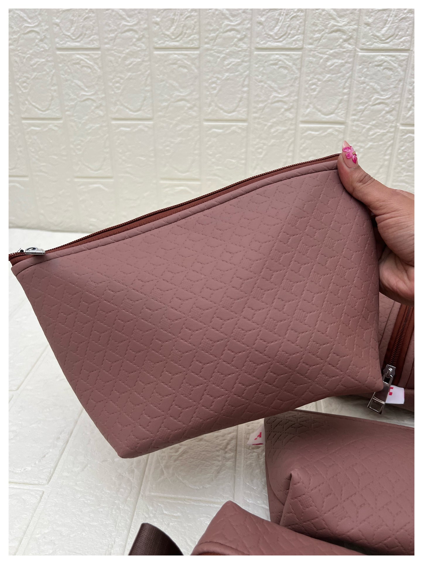 DUSTY-MAUVE NOKSHA FAUX LEATHER POUCHES