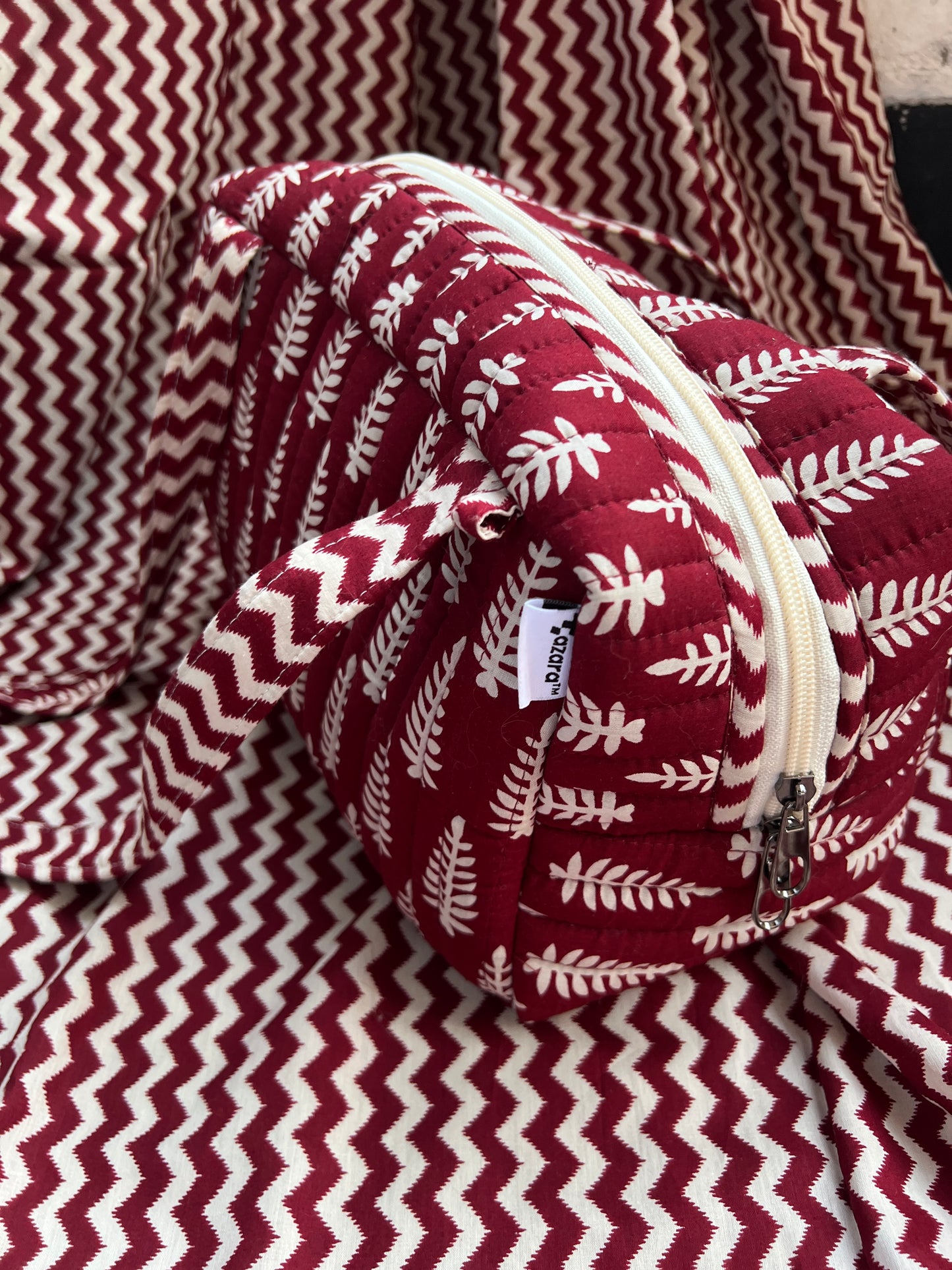 RED QUILTED PAMELA TOTE