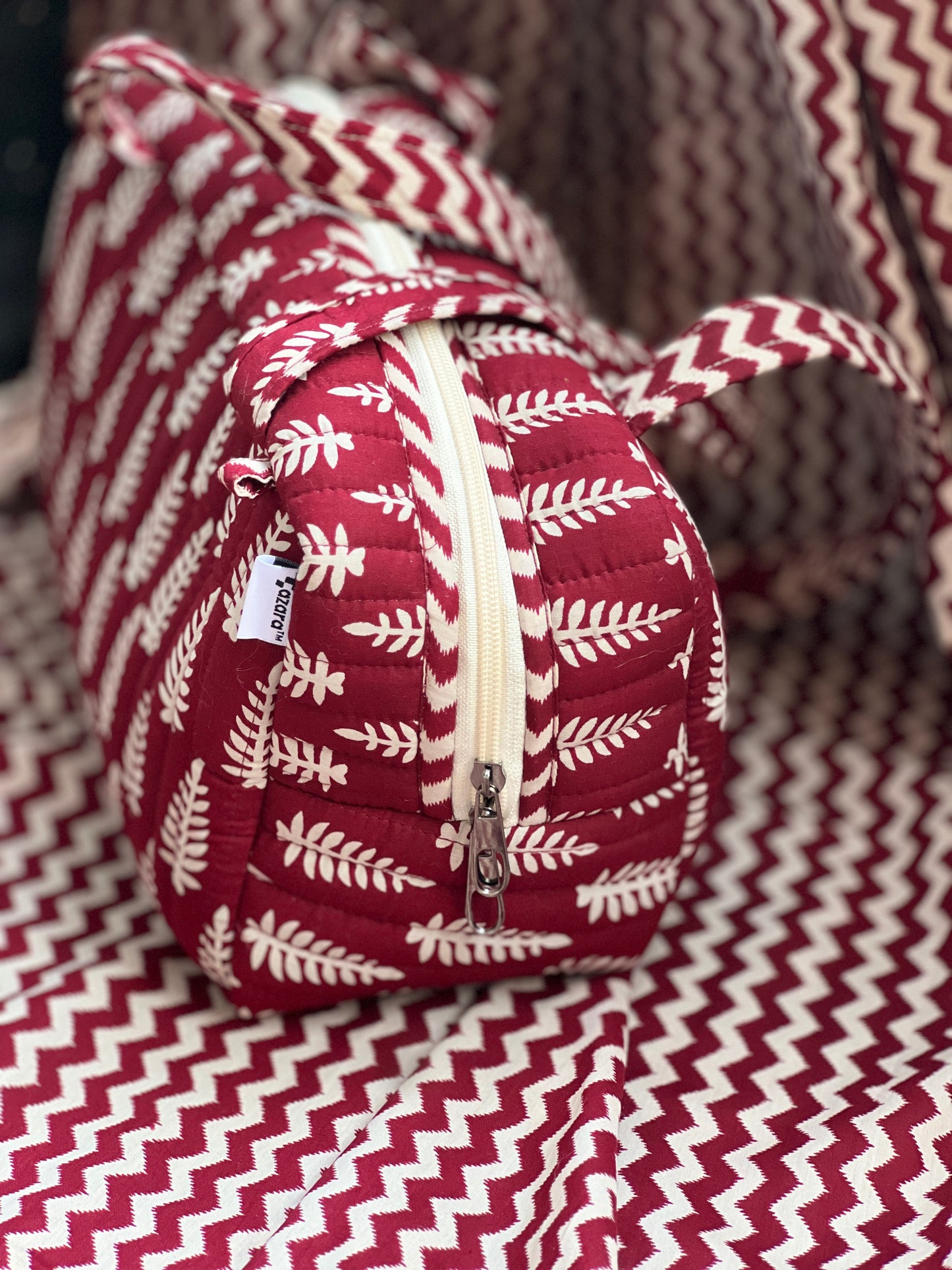 RED QUILTED PAMELA TOTE