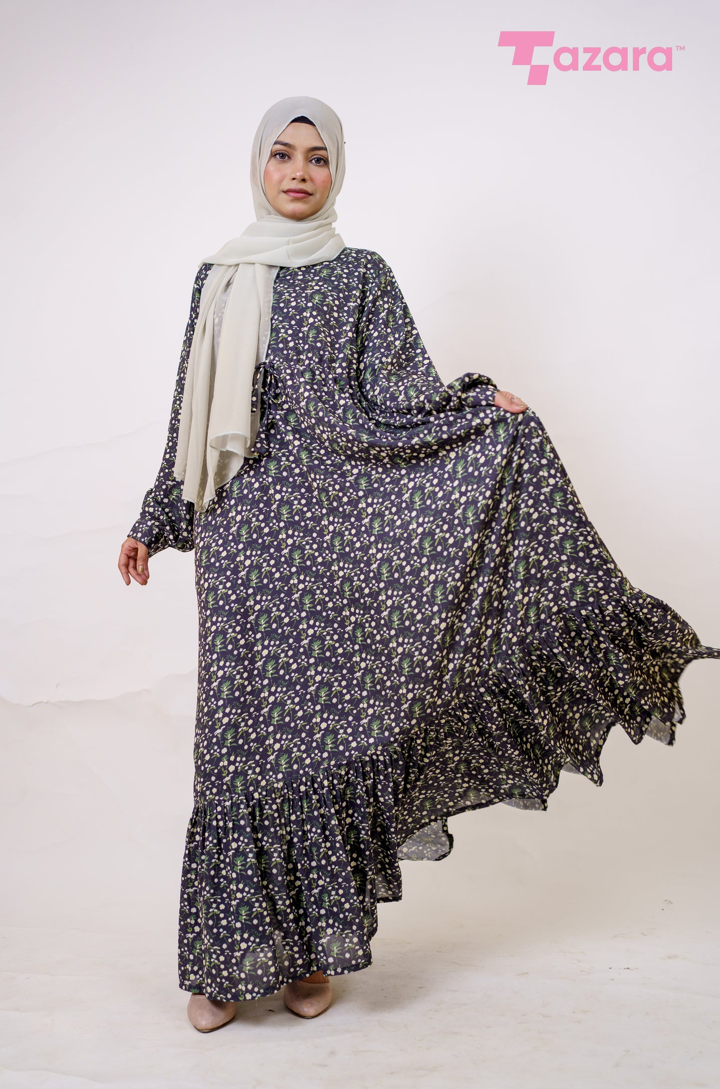 Black Snowdrop Long Gown