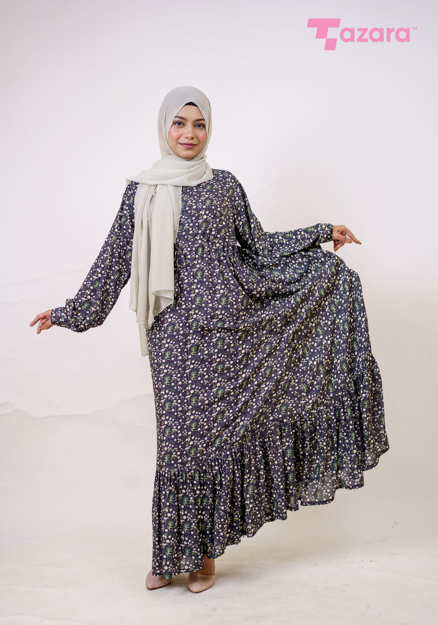 Black Snowdrop Long Gown