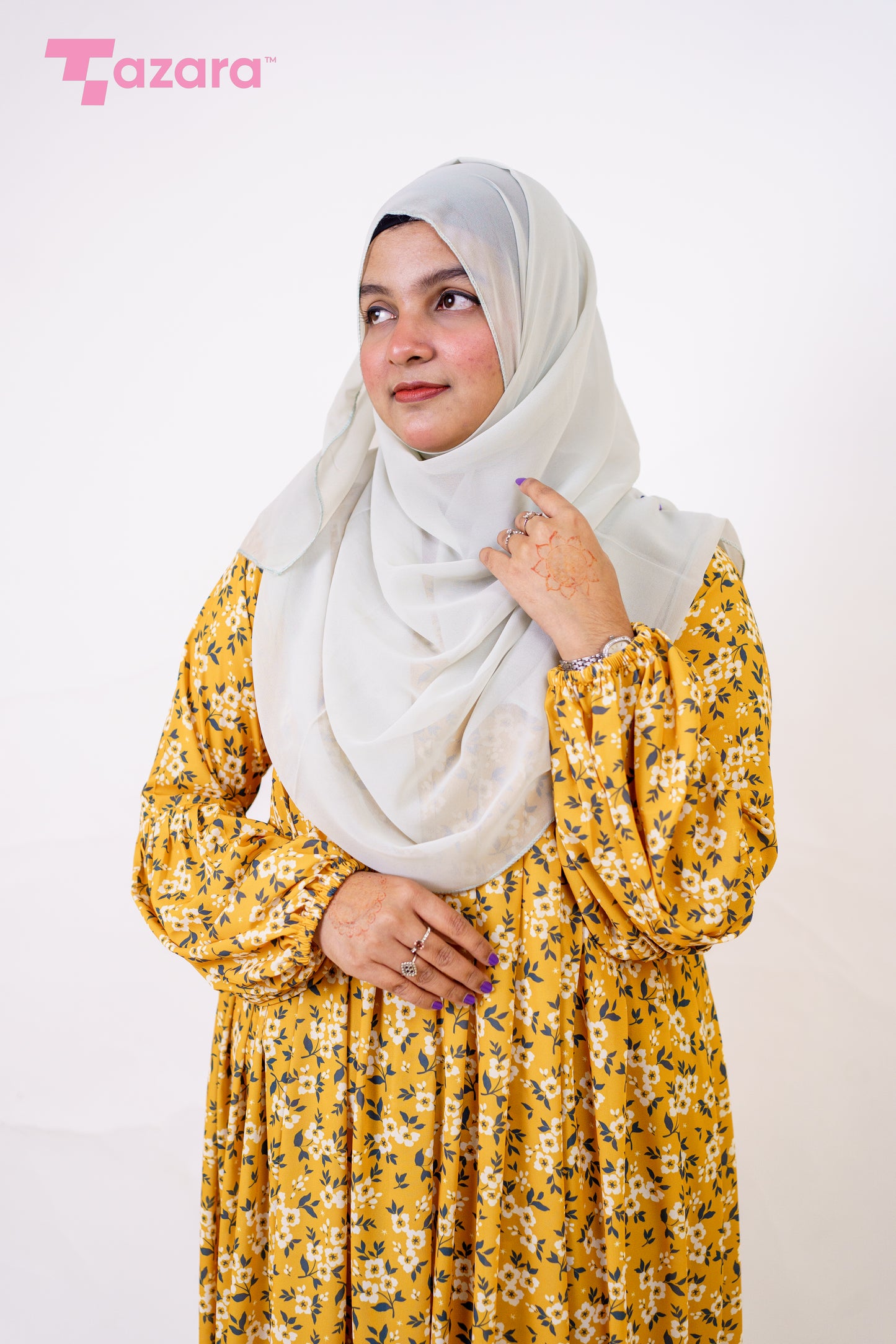 Yellow Floral Long Gown